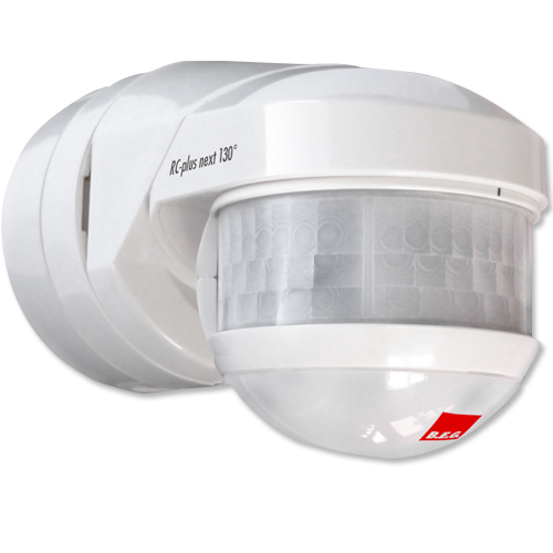 Rilevatore di movimento RC-plus next con area di rilevamento di 130° e
protezione antintrusione. Bianco