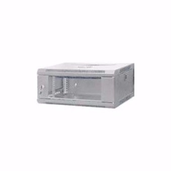 Rack metallo Grigio da parete o pavimento 19" - 6 unità - Porta in
cristallo - Profondo 450mm