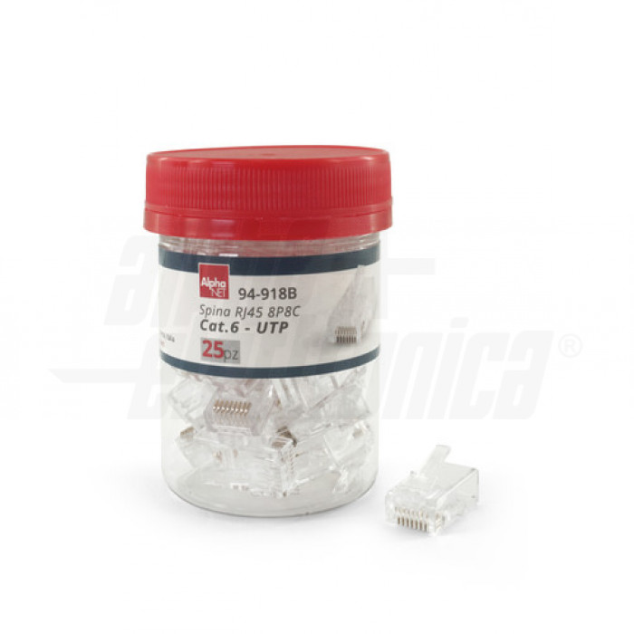 Spina RJ45 8P8C Cat.6 UTP FlexSolid 50u Conf.25 pezzi