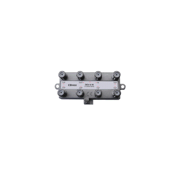 Derivatori con connettori F 6 vie 16 dB Att.transito:4,5÷5,5dB