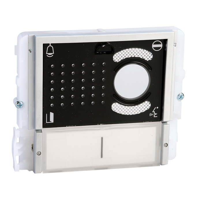 Modulo predisposto per gruppi audio/video. Con 2 pulsanti. Colore nero.
Serie Ikall