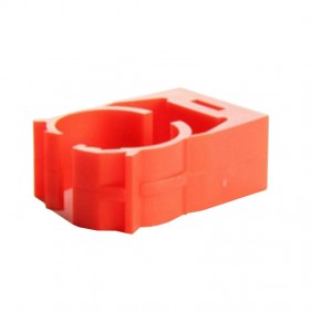 Staffa di supporto per tubo in ABS, 25mm di colore rosso.