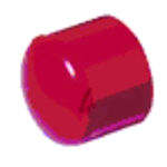 Tappo fine linea in ABS, di colore rosso. Diametro 25mm
