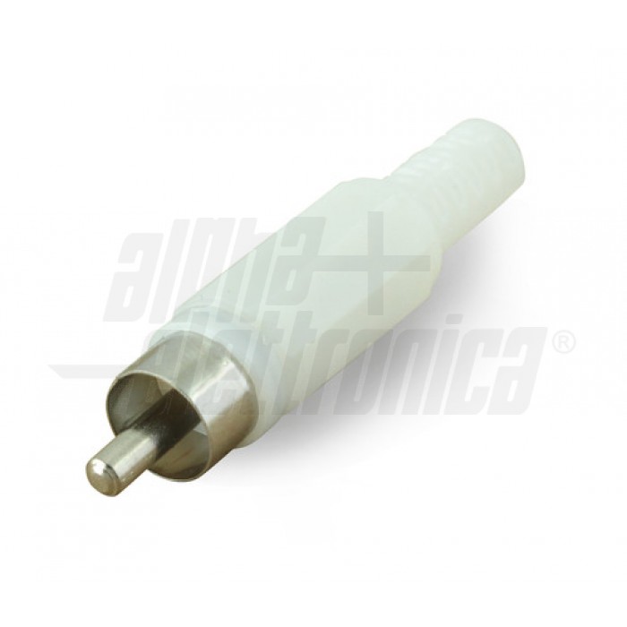 Spina RCA polarizzata, Bianco con guida cavo a molla HQ