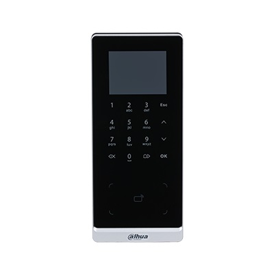Lettore per controllo accessi standalone Wi-Fi IP65, display LCD
2.4", sblocco tramite card Mifare da 13.56 MHz e passwo