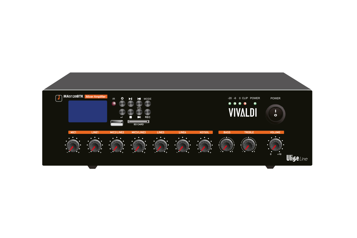 Vivaldi Ulisse_ampl 120W 100V FM+WIFI+USB+BT