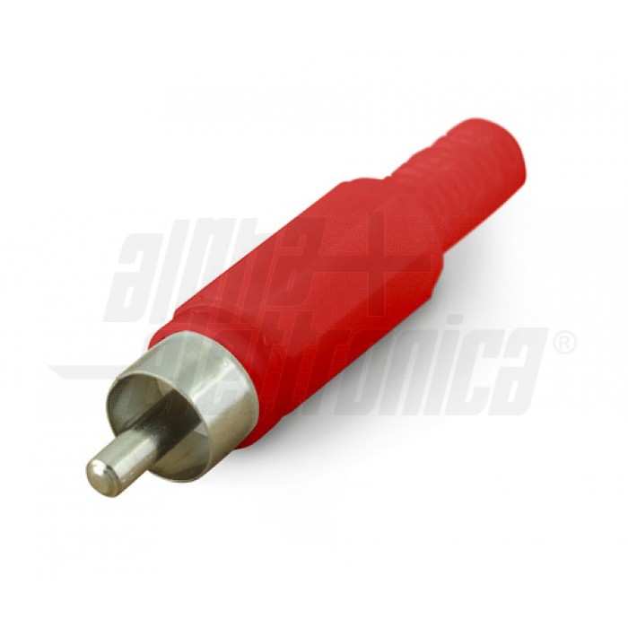 Spina RCA polarizzata, Rosso con guida cavo a molla HQ