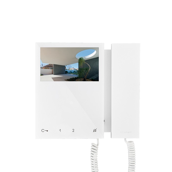 MONITOR MINI A COLORI CON CORNETTA. WHITE. SISTEMA SBTOP