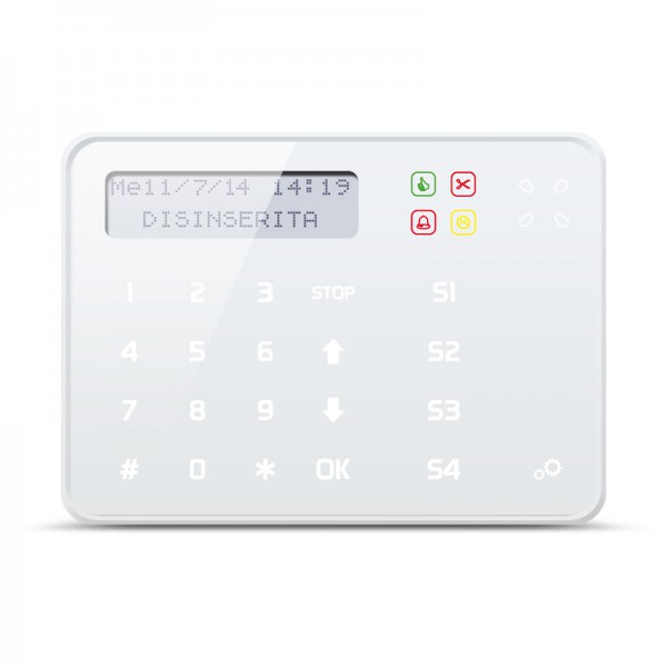 Tastiera di comando capacitiva con lettore Proxi per chiave M4; colore BIANCO