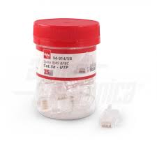 Connettore RJ45 Passante Cat.5e in barattolo Conf.25 pezzi