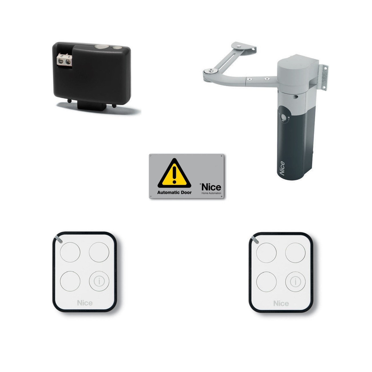 Kit bidirezionale per cancelli a battente con ante fino a 1.8 m, 24 Vdc,
montaggio esterno