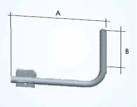 Supporto a 90° per montaggio antenna, cm.50 C/morsetto 2040/3