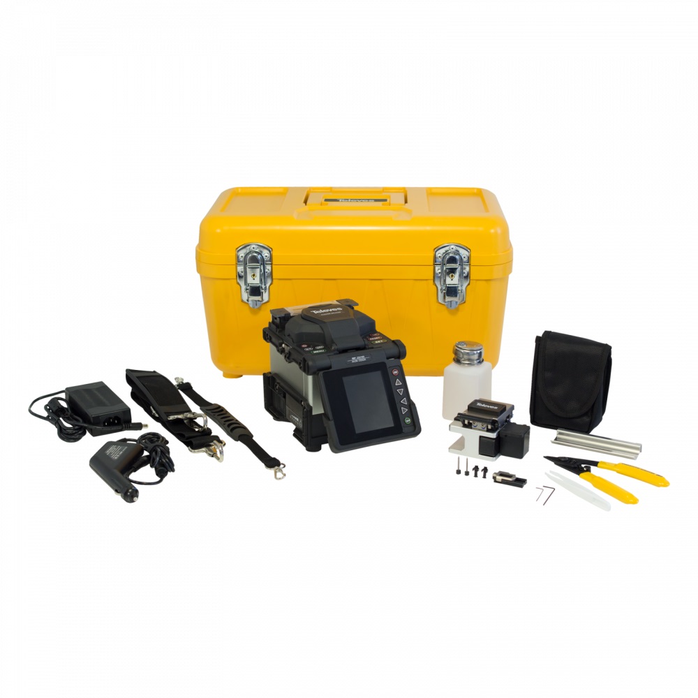 Kit F.O: Giuntatrice Arco Voltaico + Spelafibra + Taglierina + Accessori
per Fusione di Connettori