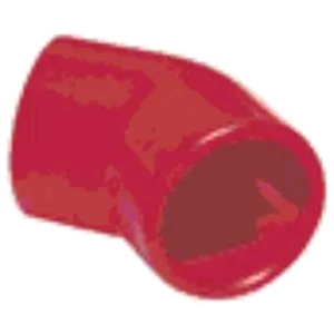 Curva 45° in ABS di colore rosso. Diametro 25mm.