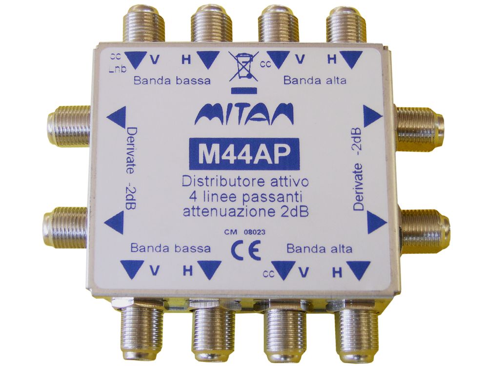 Multiswitch 4x4 attivo terminale 4 der -2 dB