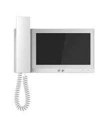 Postazione interna LCD 7" con cornetta colore bianco, display LCD
TFT , risoluzione 1024x600, 1 porta LAN 100 Mbps