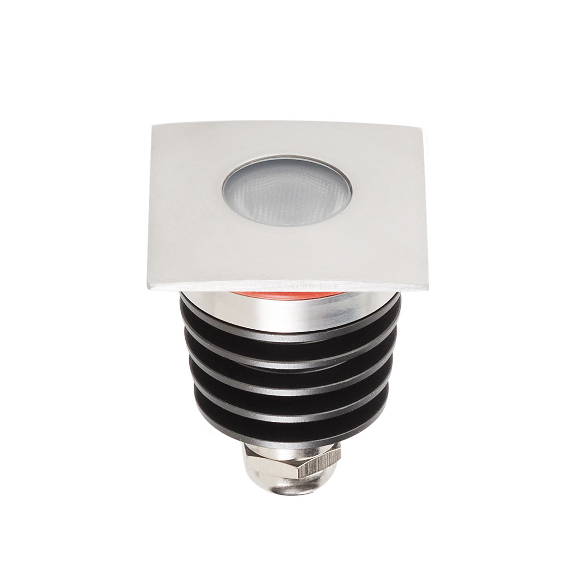 XGROUND Apparecchio da incasso a parete o a filo terreno (per aree
pedonali), equipaggiato con LED di potenza da 3W, colore bianco neutro.