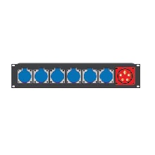 Pannello forato rack 19" con 6 prese CEE PP2T-16/Z + spina 32A
trifase + Viti