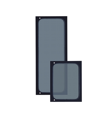 Porta finestra per armadi rack, colore nero 20U.