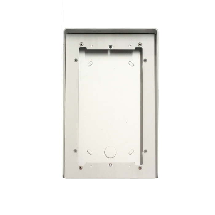 Custodia in alluminio naturale anodizzato per pulsantiera a 2 moduli.
Serie Ikall