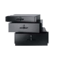 Cassetto scorrevole con serratura - 3 unità rack 19"