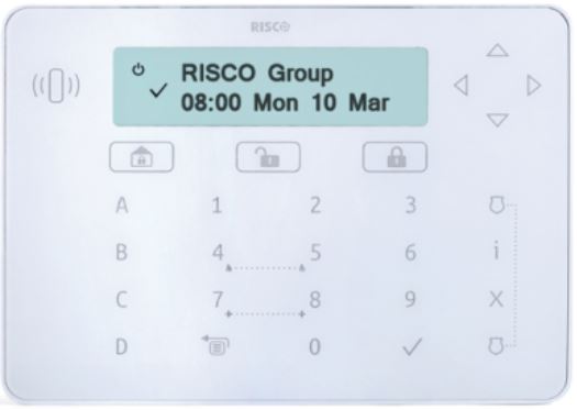 Tastiera touch ELEGANT Bianca con lettore di prossimità a 13,56 MHz
(senza tag).