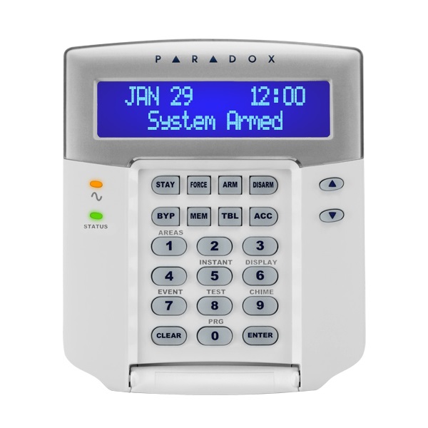 Tastiera con visualizzatore alfanumerico LCD con retroilluminazione
colore blu ad alta visibilità per centrali serie EVO