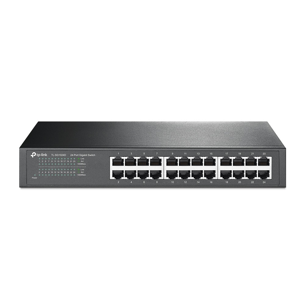 Switch 24-port Gigabit Desktop/Rachmount Switch, 24 10/100/1000M RJ45
ports, 13-inch steel case