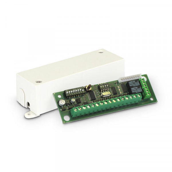 Concentratore seriale TERABUS a 8 ingressi cablati con connettore per 8
uscite elettroniche e 2 uscite relè a stato solido