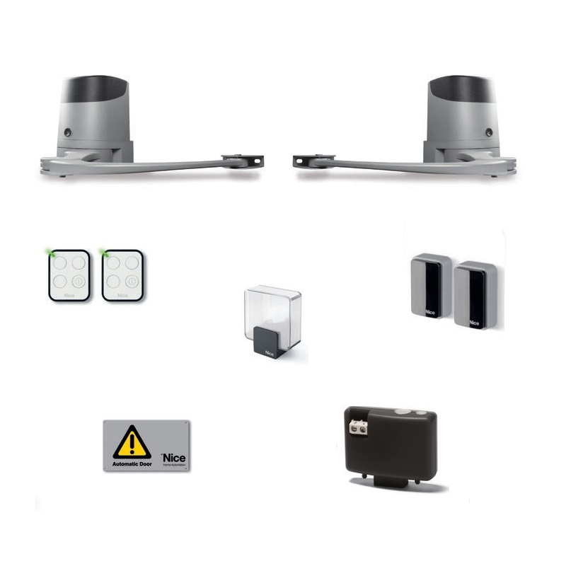 Kit bidirezionale per l’automazione di cancelli a battente con ante fino
a 2,4 m, 24 Vdc, montaggio esterno