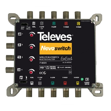Multiswitch (1 SAT+ terrestre attivo) Terminal/Cascata 5x5x4 “F”