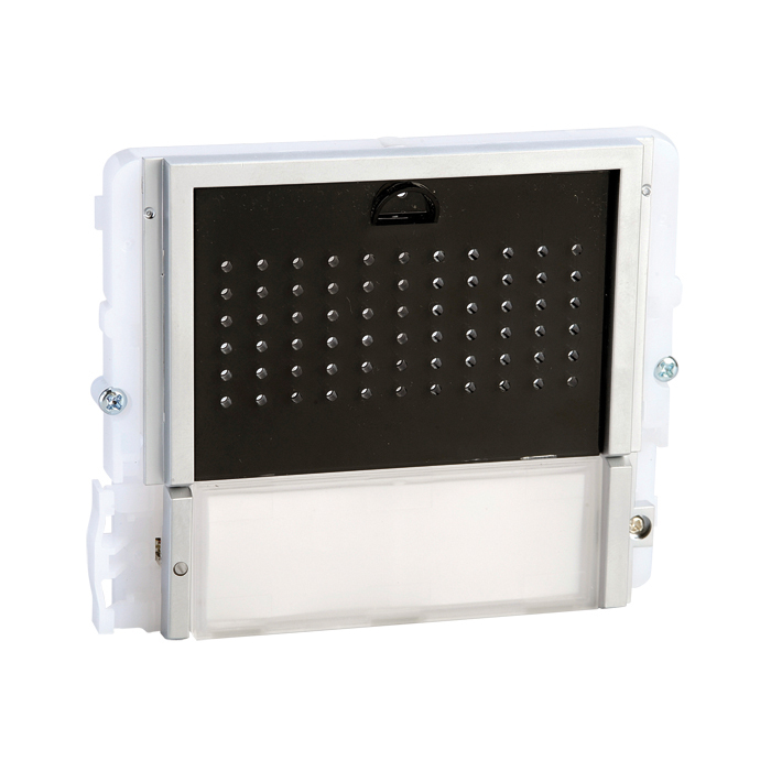 Modulo predisposto per portieri audio. Con 1 pulsante. Colore nero.
Serie Ikall
