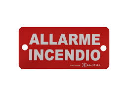 Targa in forex per sounder con scritta ALLARME INCENDIO
