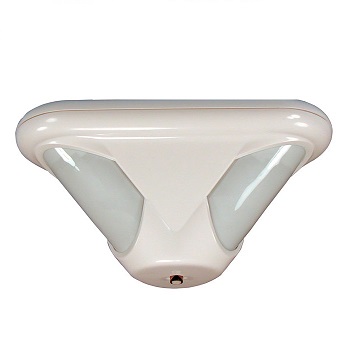 Rilevatore doppia tecnologia TriTech da soffitto, immunità animali
4,5Kg, copertura 21,3m di diametro, infrarosso passiv