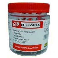 Connettore F a Pressione per cavo da 5 mm Box Rosso da 50 pz