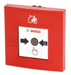Pulsante d'allarme manuale a doppia azione da esterno, colore rosso.