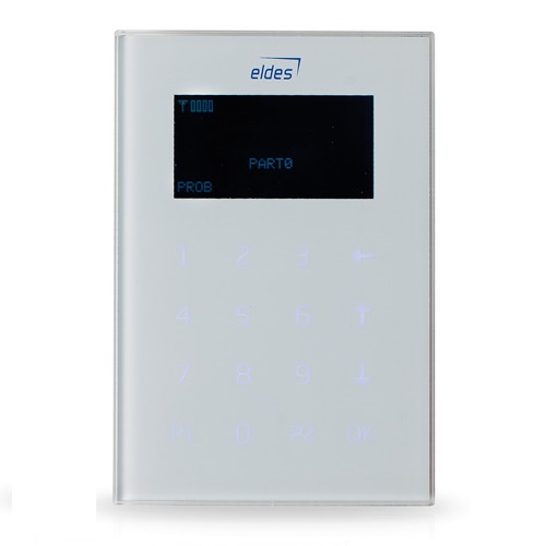 Tastiera cablata LCD a sfioramento colore bianco.