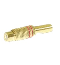 Presa RCA polarizzata rossa con guida cavo oro