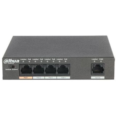 Switch 4 Porte Poe non gestiti, La porta RJ45 supporta l'autoadattamento
a 10/100 Mbps, Supporta una trasmissione PoE a lunga distanza di 250
metri,  La porta 1 supporta l'alimentatore Hi-PoE da 60 W.