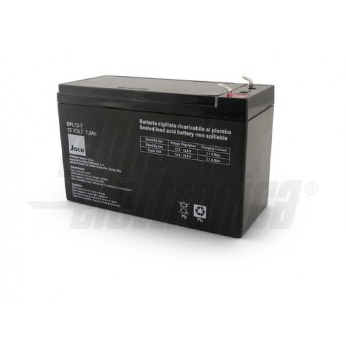 Batteria senza manutenzione 12 Vcc 7 A Dimensioni: 151 x 65 x 95 (con
Faston 101) mm