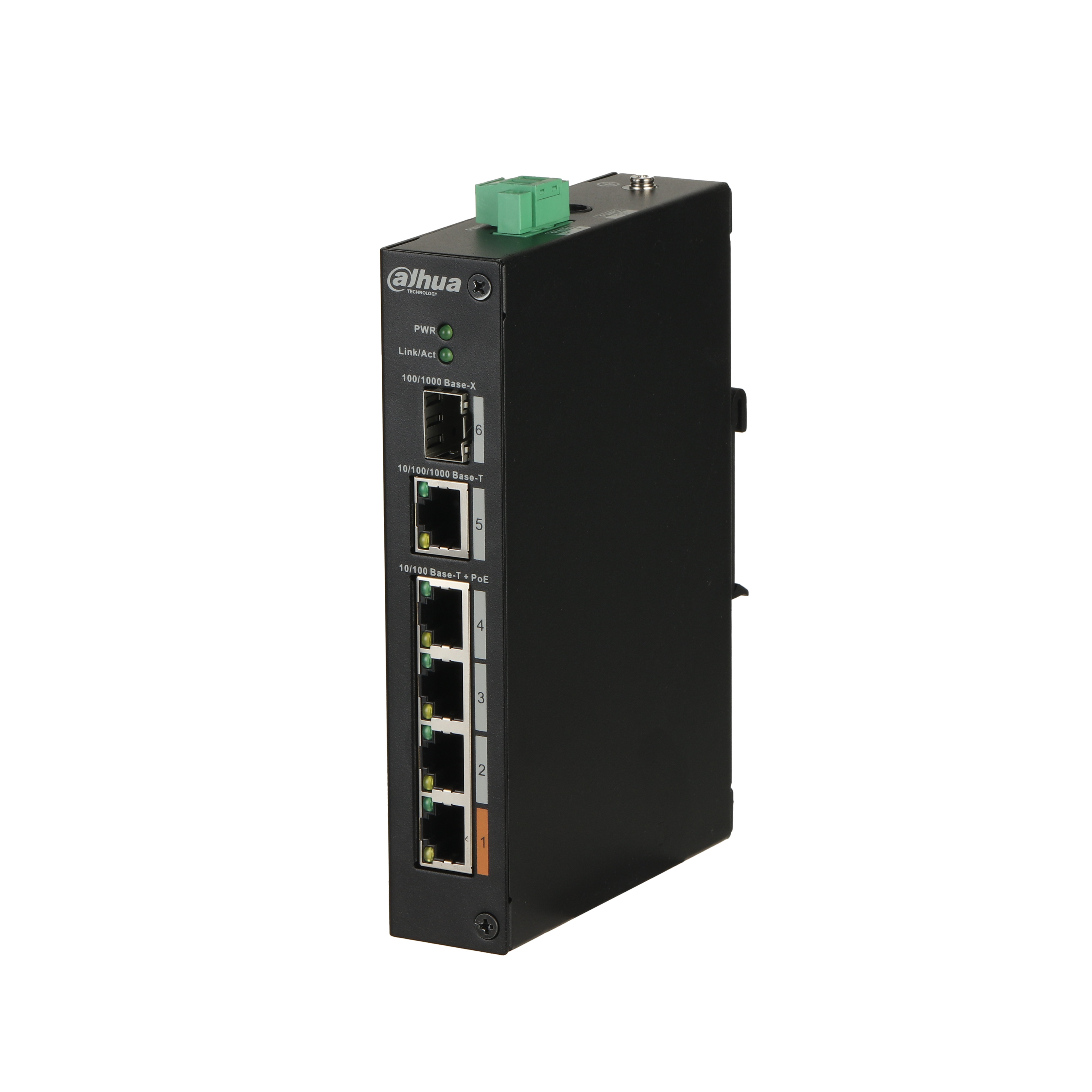 Switch industriale per TVCC 4 porte 4 PoE 60W - 1 LAN Giga 1 SFP -
temperatura di lavoro  -30°/+65°