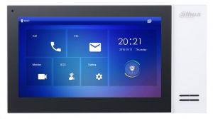 Postazione interna IP monitor SIP PoE interno a colori 7" TFT touch
screen 1024X600, H.264, G.711, 6 ingressi + 1 uscita