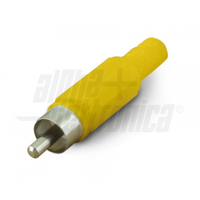 Spina RCA polarizzata, Giallo  con guida cavo a molla HQ