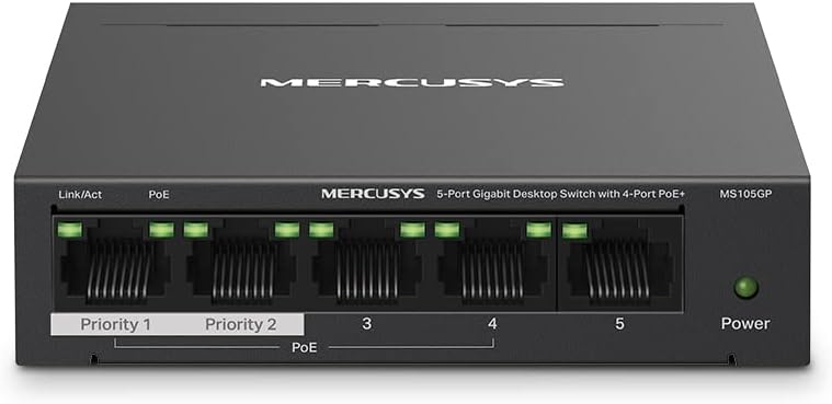 5-Port Gigabit Desktop Switch with  4-Port PoE+, 4