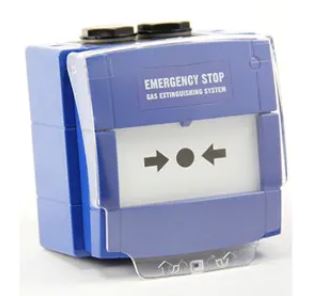 Vecchio codice: WCP3A-B000SG-K013-11 - Pulsante&nbsp;manuale convenzionale da
esterno a rottura vetro, colore blu. IP67. Comp