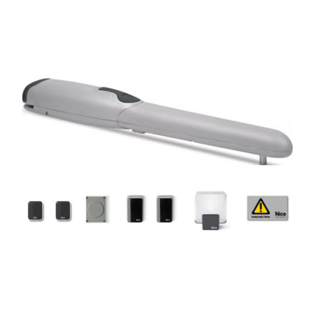 Kit bidirezionale per cancelli a battente con ante fino a 2 m, 24 Vdc,
montaggio esterno