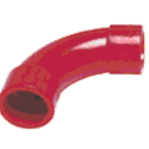 Curva 90° in ABS di colore rosso. Diametro 25mm.