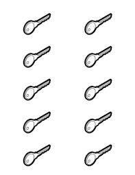 Set 10 chiavi numerate per common base serie 2000 per RBS