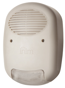 Sirena autoalimentata per esterno. 103dB(A)@3m. IP34. Ingressi ausiliari
di attivazione ed inibizione. Uscita di segnala
