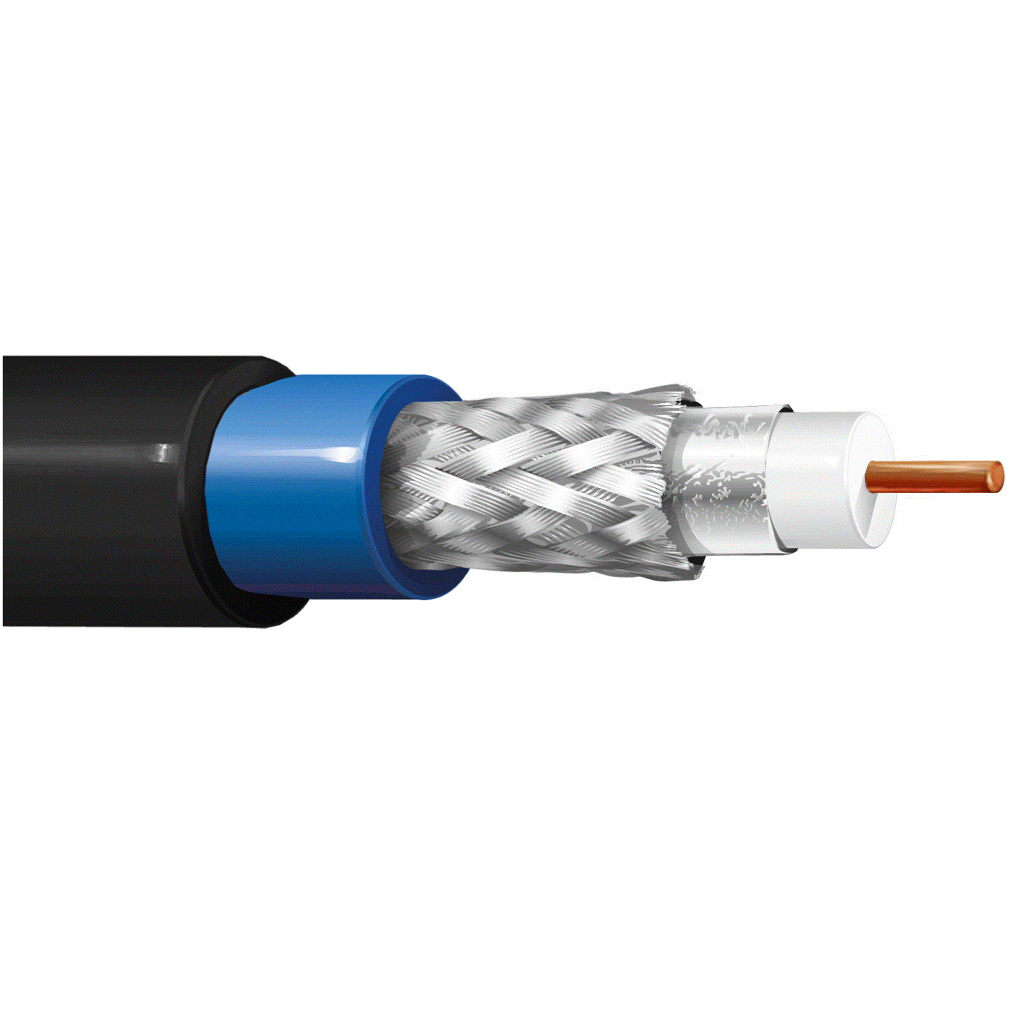 Cavo Videosorveglianza HD 75 Ohm DOPPIA GUAINA d. 6,32 mm NERO 200 m